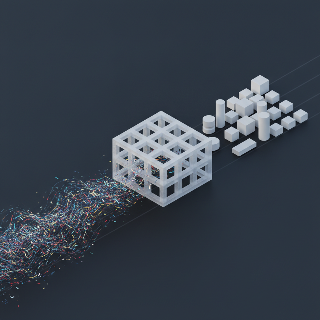 Diagram illustrating structured data validation pipeline for artificial intelligence outputs.