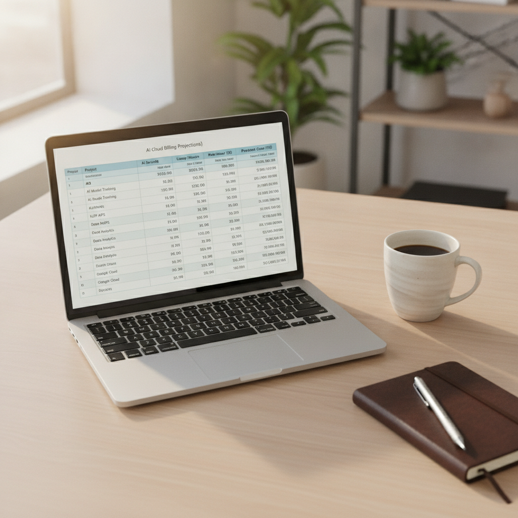 Financial analysis spreadsheet showing cost comparisons between annual committed AI usage and pay-as-you-go pricing